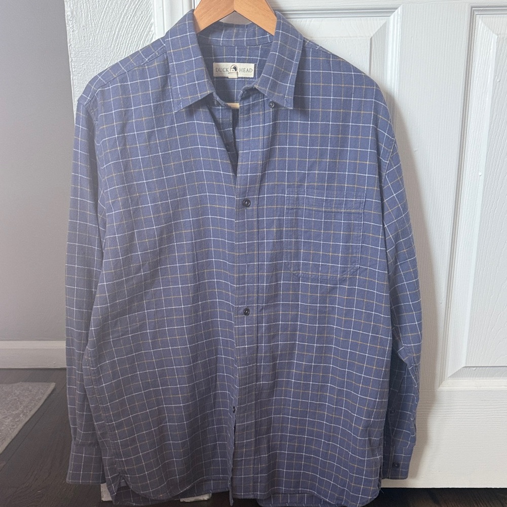 Duck Head Blue Plaid Button Down Shirt